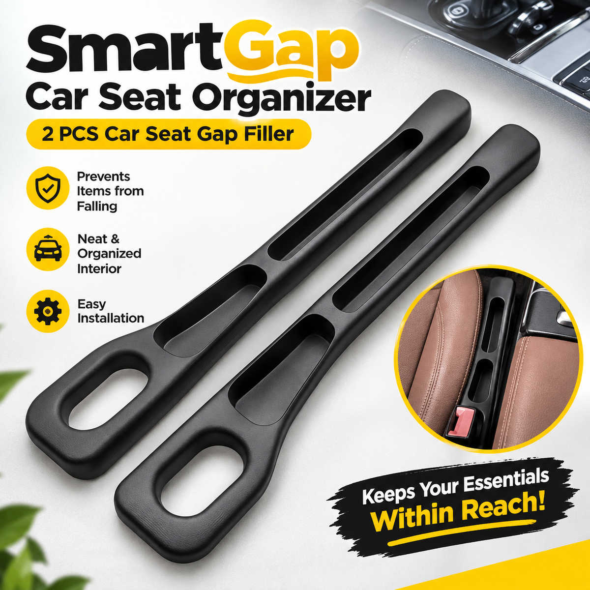 SmartGap Car Seat Organizer – Pack of 2