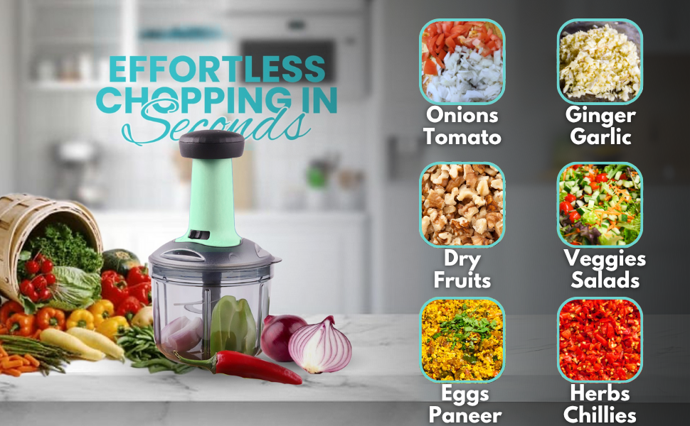 🥗 Push & Chop Manual Vegetable Chopper