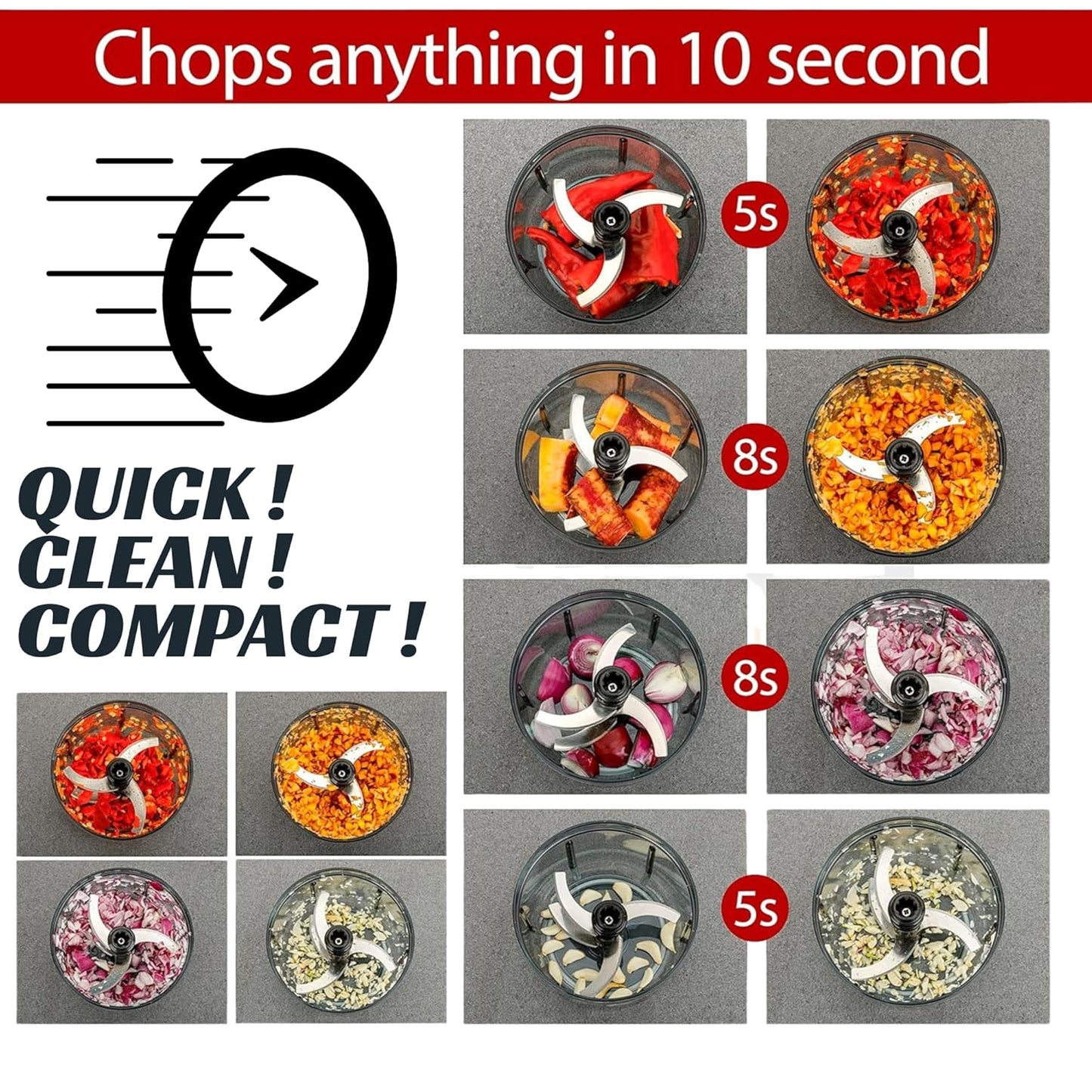 🥗 Push & Chop Manual Vegetable Chopper