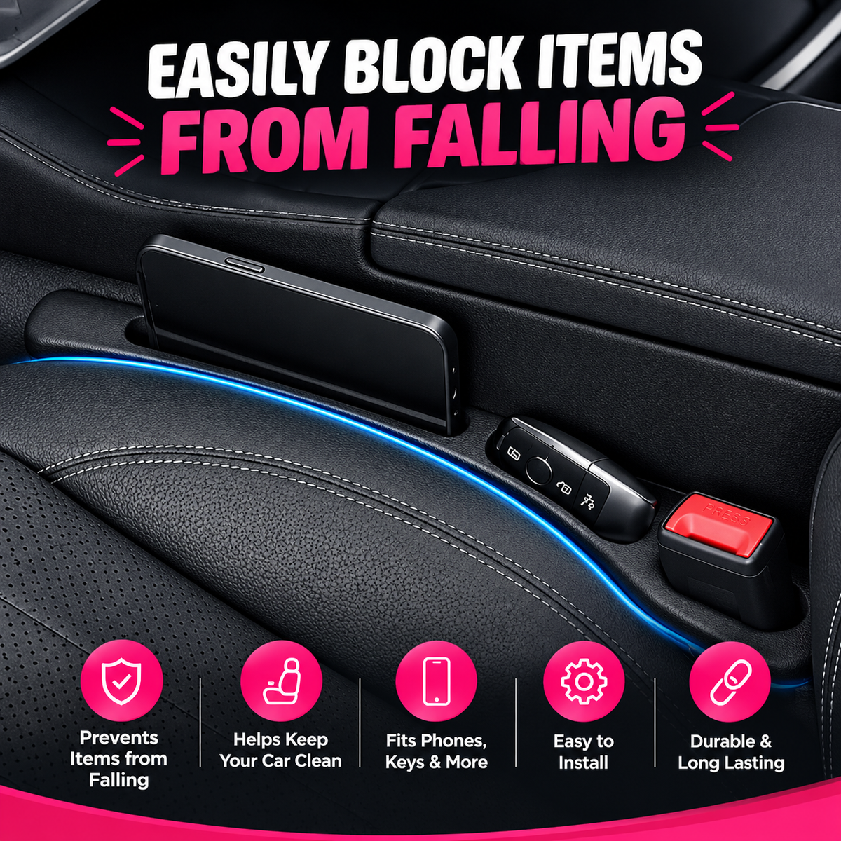 SmartGap Car Seat Organizer – Pack of 2
