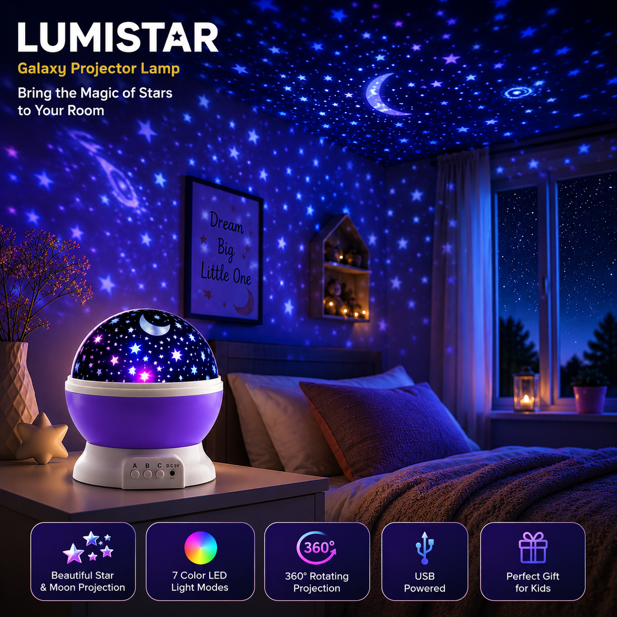 LumiStar Galaxy Projector Lamp