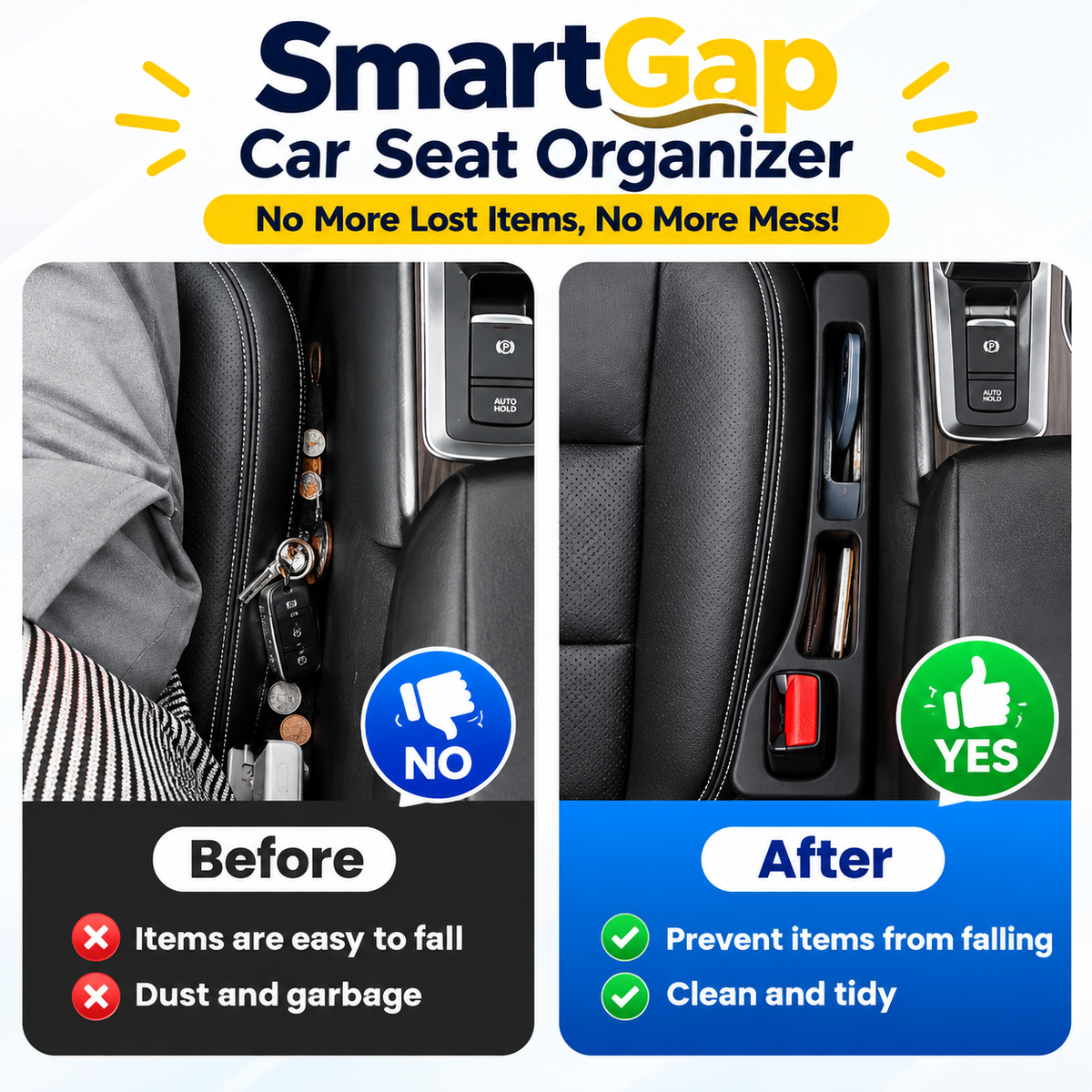 SmartGap Car Seat Organizer – Pack of 2